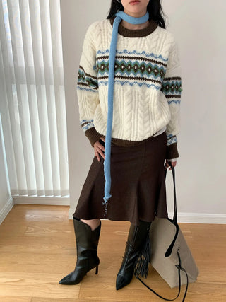 jacquard knit sweater