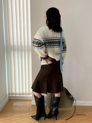 jacquard knit sweater