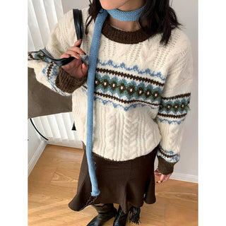 jacquard knit sweater