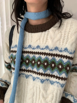 jacquard knit sweater