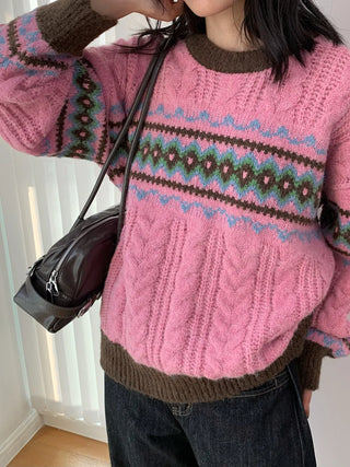 jacquard knit sweater