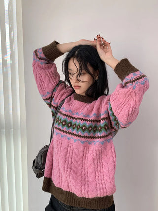 jacquard knit sweater