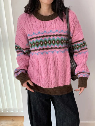 jacquard knit sweater