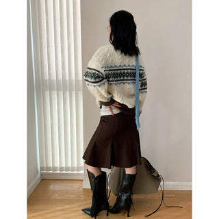 jacquard knit sweater