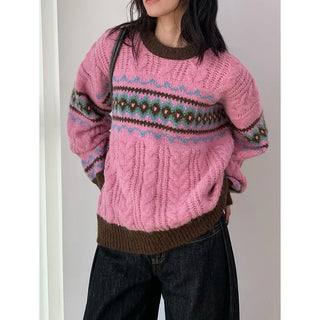 jacquard knit sweater