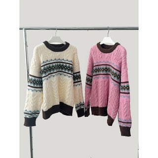 jacquard knit sweater
