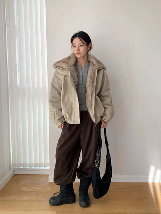 patchwork puffer coat