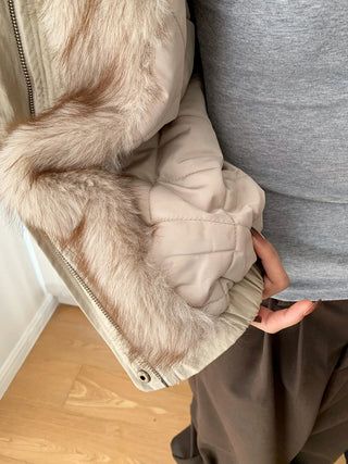 patchwork puffer coat