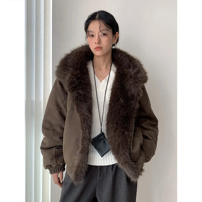 suede quilted coat