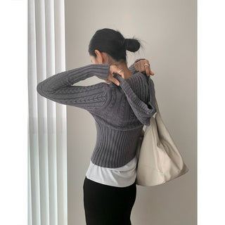 v-neck hooded sweater