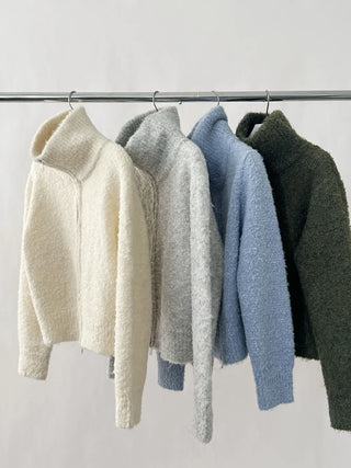 stand collar cardigan