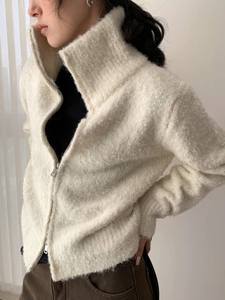 stand collar cardigan