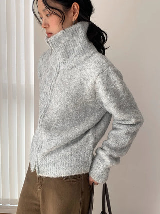 stand collar cardigan