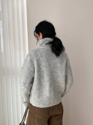 stand collar cardigan