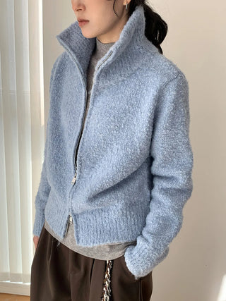 stand collar cardigan