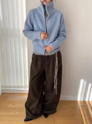 stand collar cardigan