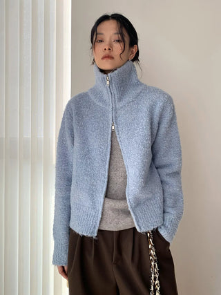 stand collar cardigan