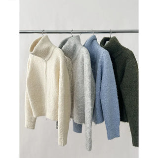 stand collar cardigan