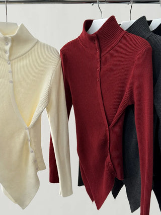 irregular knit cardigan