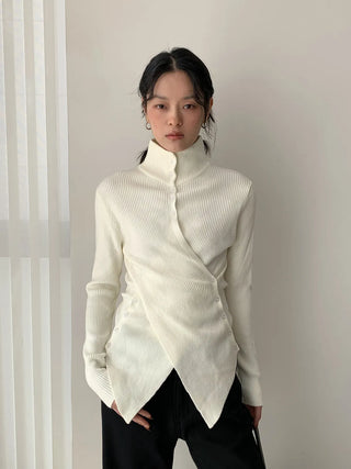 irregular knit cardigan