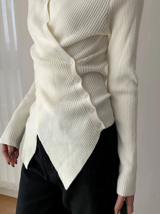 irregular knit cardigan