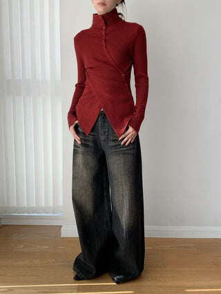 irregular knit cardigan