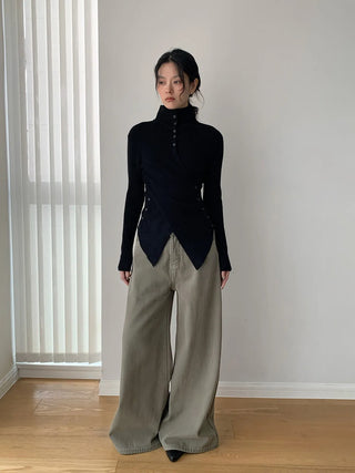 irregular knit cardigan