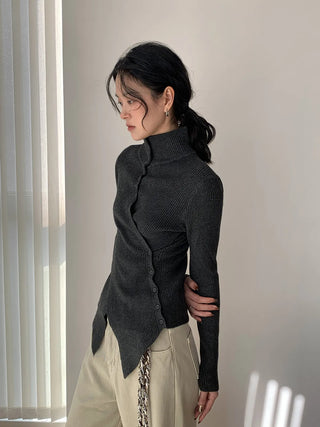 irregular knit cardigan