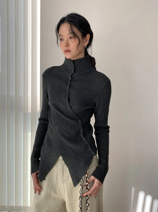 irregular knit cardigan