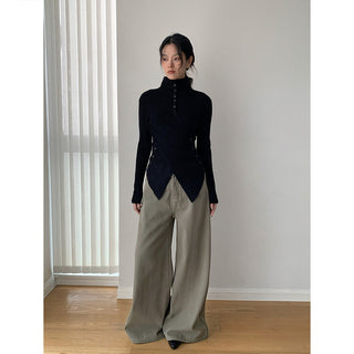 irregular knit cardigan