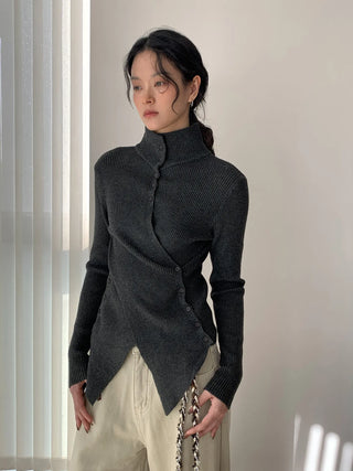 irregular knit cardigan