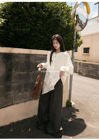 ruffled frayed shirt