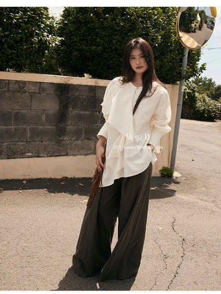 ruffled frayed shirt