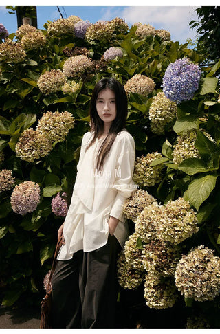 ruffled frayed shirt