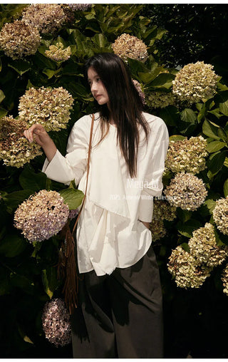 ruffled frayed shirt