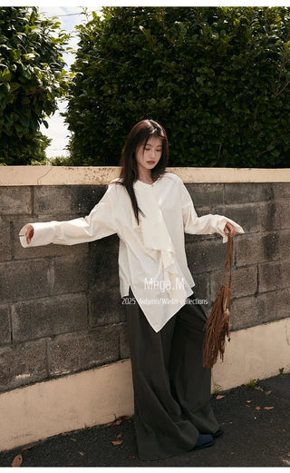 ruffled frayed shirt