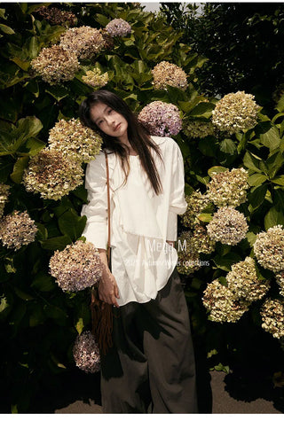 ruffled frayed shirt