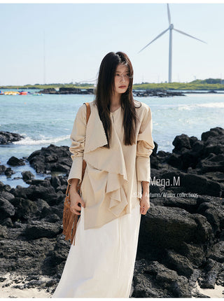 ruffled frayed shirt