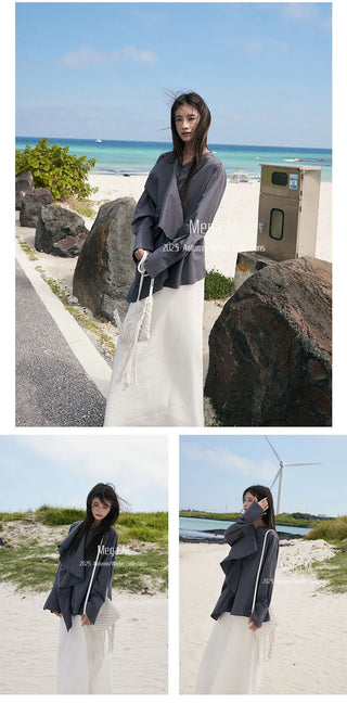 ruffled frayed shirt