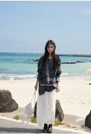 ruffled frayed shirt