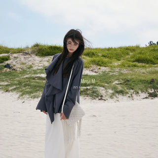 ruffled frayed shirt