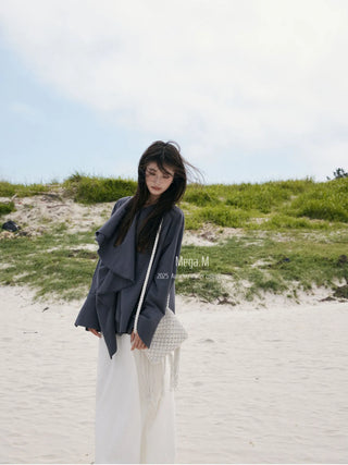 ruffled frayed shirt