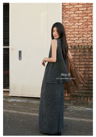 slit mohair skirt
