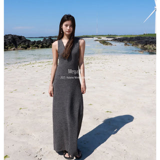 woolen long dress