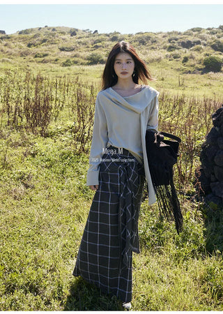 frayed plaid skirt