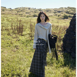 frayed plaid skirt
