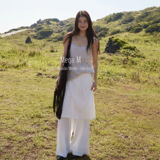 drawstring skort pants