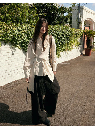 drawstring skort pants