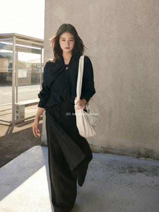 drawstring skort pants