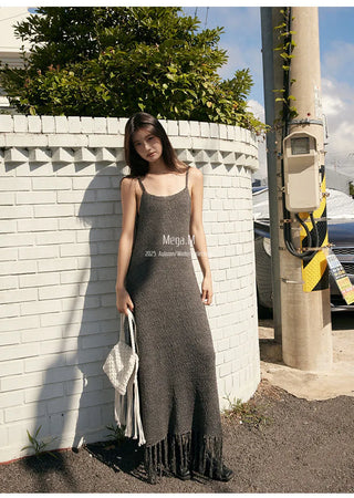 tassel suspender dress